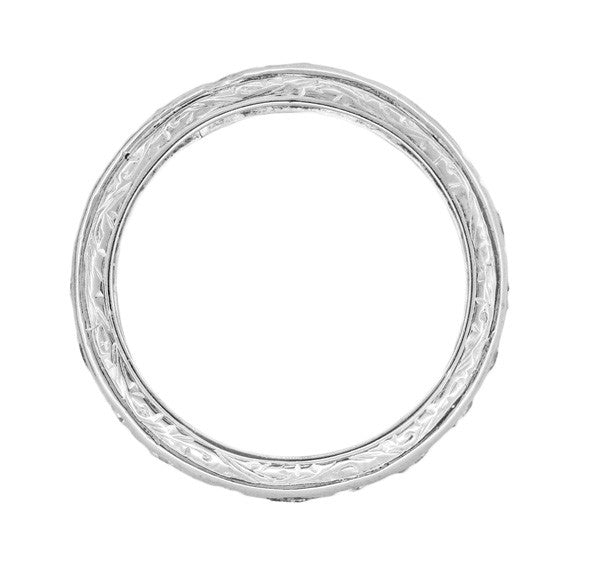 Bakersville Platinum Art Deco Eternity Single Cut Diamond Wedding Ring - Size 5.5 - Item: R1062 - Image: 2