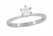 Somersville 1960's Vintage 0.28 Carat Solitaire Old European Cut Diamond High Setting Engagement Ring in 10K White Gold