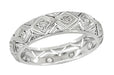 Brookfield Art Deco Antique Rose Cut Diamond Wedding Ring in Platinum - Size 6.5