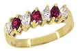 Marquise Ruby and Diamonds Estate Anniversary Band in 18 Karat Yellow Gold