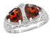 Art Deco Filigree Loving Duo Almandite Garnet Ring in 14 Karat White Gold - January Birthstone