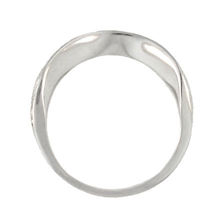 Art Deco Curved Engraved Scrolls Wedding Ring in Platinum - Item: R1137P - Image: 3
