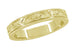 1920's Design Art Deco Yellow Gold Vintage Style Engraved Floral Wedding Ring with Millgrain Edging - 4mm Wide