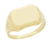 Vintage Style Victorian Rectangle Seal Signet Ring for Men in 14 Karat Yellow Gold