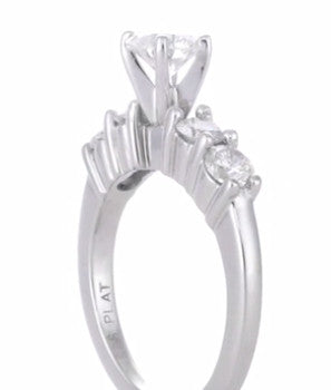 1960's Vintage Floating Diamonds Engagement Ring in Platinum - Item: R1187 - Image: 2