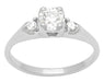 Delano Mid Century Modern 0.57 Carat Vintage Old Mine Cut Diamond Engagement Ring in 14 Karat White Gold