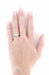 Art Deco Engraved Filigree White Sapphire Engagement Ring in 14 Karat White Gold