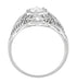 Scroll Dome Filigree 1/2 Carat Edwardian Diamond Engagement Ring in Platinum
