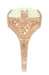 Art Deco Large White Opal Filigree Ring in 14 Karat Rose Gold