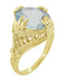 1920's Yellow Gold Art Deco 4.5 Carat Oval Aquamarine Filigree Ring