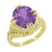 Amethyst Art Deco Filigree Ring in 14 Karat Yellow Gold