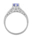 Art Deco Filigree Tanzanite Engagement Ring in Platinum with Diamonds