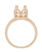 Filigree Engraved Butterflies Art Deco 1 Carat Diamond Engagement Ring Setting in 14 Karat Rose ( Pink ) Gold