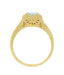3/4 Carat Aquamarine Art Deco Filigree Scrolls Engraved Engagement Ring in 14 Karat Yellow Gold