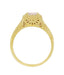 Art Deco Morganite Filigree Scrolls Engraved Engagement Ring with in 14 Karat Yellow Gold