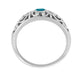 Edwardian Filigree Blue Diamond Ring in Platinum