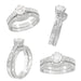 Art Deco Crown Filigree Scrolls Palladium 1/2 Carat Engagement Ring Setting | 5mm - 5.5mm Mount