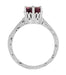 Platinum Art Deco Filigree Scrolls 1.5 Carat Rhodolite Garnet Crown Solitaire Engagement Ring