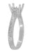 Art Deco Palladium 1 - 1.50 Carat 4 Prong Crown Filigree Engagement Ring Setting