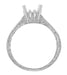 Art Deco Palladium 1 - 1.50 Carat 4 Prong Crown Filigree Engagement Ring Setting