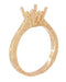Rose Gold Art Deco Scrolls 1.50 - 1.75 Carat Filigree Crown Engagement Ring Mounting