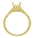 Art Deco Crown Scrolls Filigree 1/3 Carat Ring Setting in 18 or 14 Karat Yellow Gold
