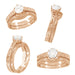 Art Deco Filigree Scrolls 14 Karat Rose Gold 1/2 Carat Crown Engagement Ring Setting
