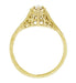 Art Deco Filigree Dainty Diamond Promise Ring in 14 Karat Yellow Gold