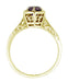 3/4 Carat Amethyst Art Deco Engraved Hexagon Filigree Ring in 14 Karat Yellow Gold