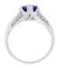 Art Deco Filigree Honeycomb Sapphire Engagement Ring in Platinum