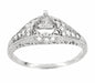 Art Deco 2/5 Carat Diamond Ansonia Filigree Engagement Ring Setting in Platinum | 5mm