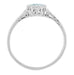 Side of Art Deco Filigree Aquamarine and Diamond Engagement Ring in Platinum - R298PA