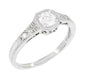 Mayfair Filigree Art Deco Diamond Engagement Ring in 14 or 18 Karat White Gold