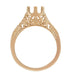 Art Deco 3/4 - 1 Carat Crown of Leaves Filigree Engagement Ring Setting in 14K Rose Gold