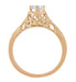 Art Deco Crown of Leaves Vintage Filigree 0.50 Carat Diamond Solitaire Engagement Ring in 14 Karat Rose Gold