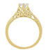 Art Deco 1/2 Carat Crown of Leaves Filigree Solitaire Diamond Engagement Ring in 18 Karat Yellow Gold