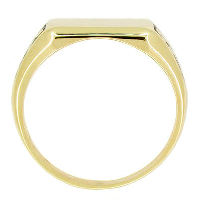 Enameled Antique Signet Ring in 10 Karat Gold - Item: R309 - Image: 2