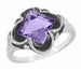 Victorian East to West Square Lavender Amethyst Ring in 14 Karat White Gold