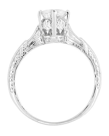 Art Deco 0.70 Carat Platinum Filigree Solitaire Diamond Engagement Ring - alternate view
