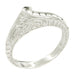 Channel Set Diamond Art Deco Wave Ring in 14 Karat White Gold