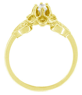 Vintage Buttercup 1/4 Carat Diamond Victorian Engagement Ring in Yellow Gold - alternate view