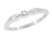 1950's Retro Diamond Promise Ring Bow Band in White Gold