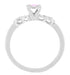 Retro Moderne Pink Tourmaline and Diamond Promise Ring in 14 Karat White Gold