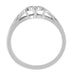 Filigree Twin Hearts Promise Ring in White Gold - 10K or 14K