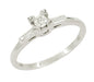 Diamond Solitaire Antique Engagement Ring in 14 Karat White Gold