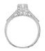 Art Deco 1/2 Carat Asscher Cut Diamond Engagement Ring in 18 Karat White Gold