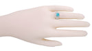 Edwardian Natural Blue Zircon Filigree Ring in 14 Karat White Gold - December Birthstone