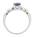 Art Deco Hearts and Clovers Solitaire Sapphire Engagement Ring in Platinum