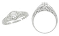 Art Deco 1/3 Carat Diamond Filigree Ring Setting in 14 Karat White Gold