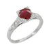 1920's Art Deco Ruby and Diamonds Engraved 